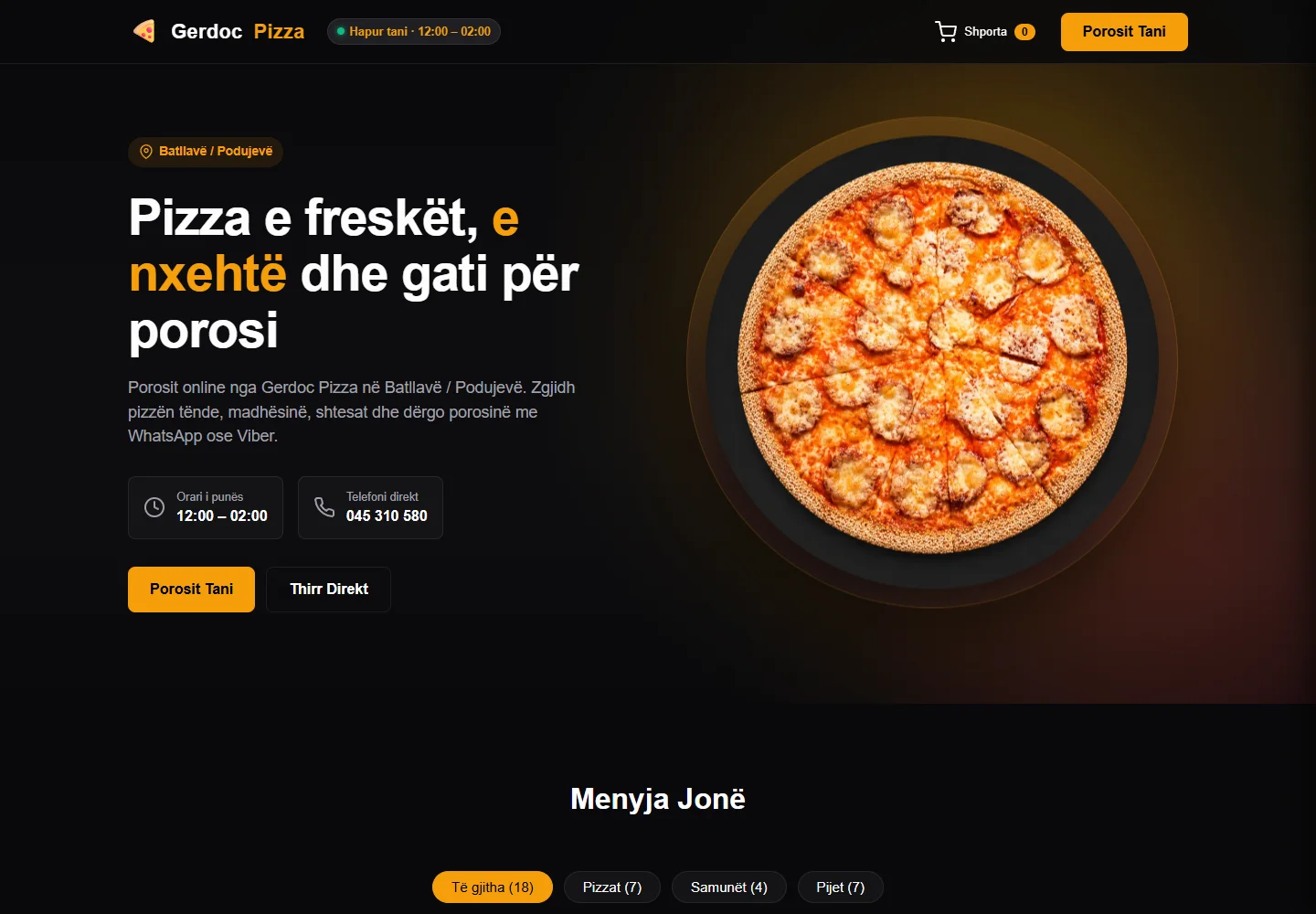 Gerdoc Pizza — website screenshot